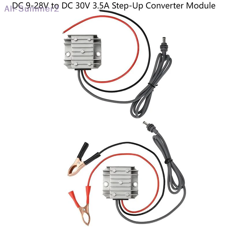 {Summer2} Модуль повышающего преобразователя постоянного тока 9-28 В в постоянный ток 30 В 3,5 А, кабель питания IP68 для автомобильных аксессуаров для инструментов