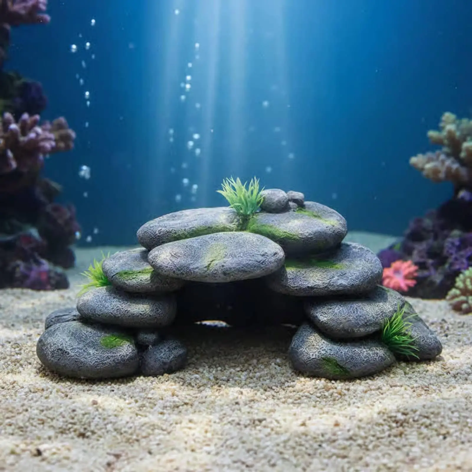 Pebble Resin Cave Fish Cave Naturalistic Design Stacked Pebble Ornament