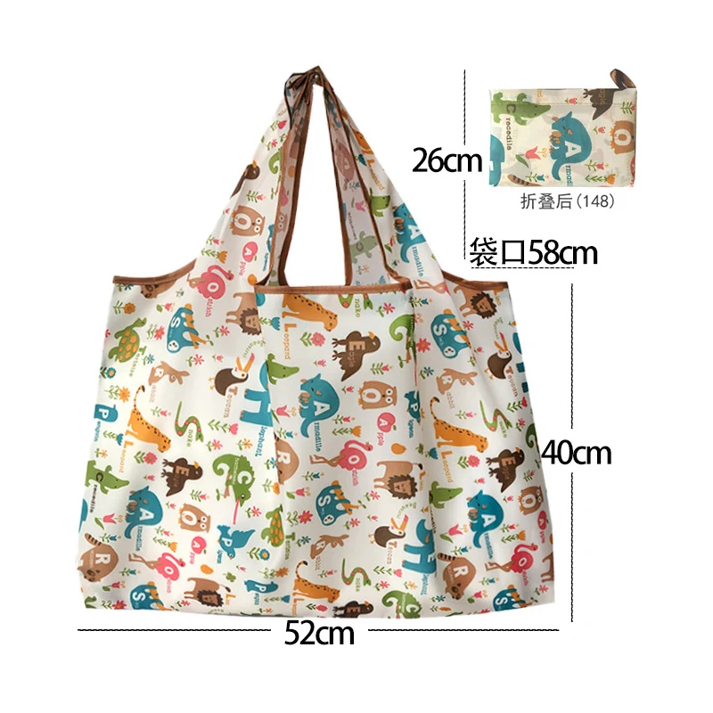 Large Capacity Foldable Bag Portable And Environmentally Friendly Shopping Bag Light Waterproof Grocery Bag Handheld Shoulder