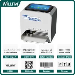 Desktop Smart Static Inkjet Printer 12.7mm 3 Operation Modes Tabletop Expiry Date Label Barcode QR Code Automatic Coding Machine