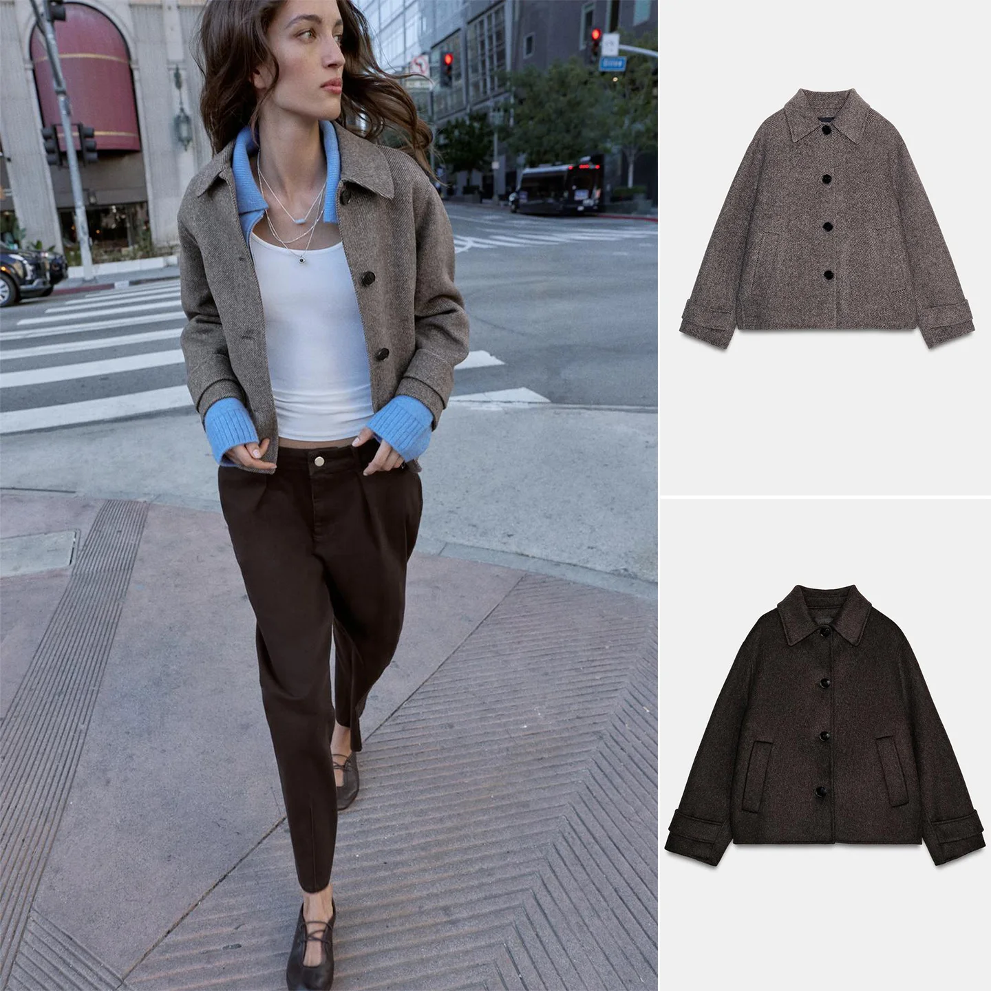 

Новая женская весенняя куртка-пальто с длинными рукавами, отложным воротником, отделкой и одной пуговицей, верхняя одежда из полиэфирного волокна