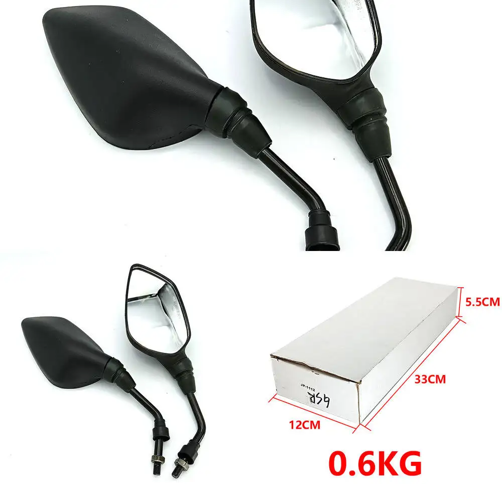 Motorcycle New Universial Rearview 10Mm E-Bike Mirror 2Pcs/Pair Scooter Mirrors Electromobile Back Side Convex Mirror