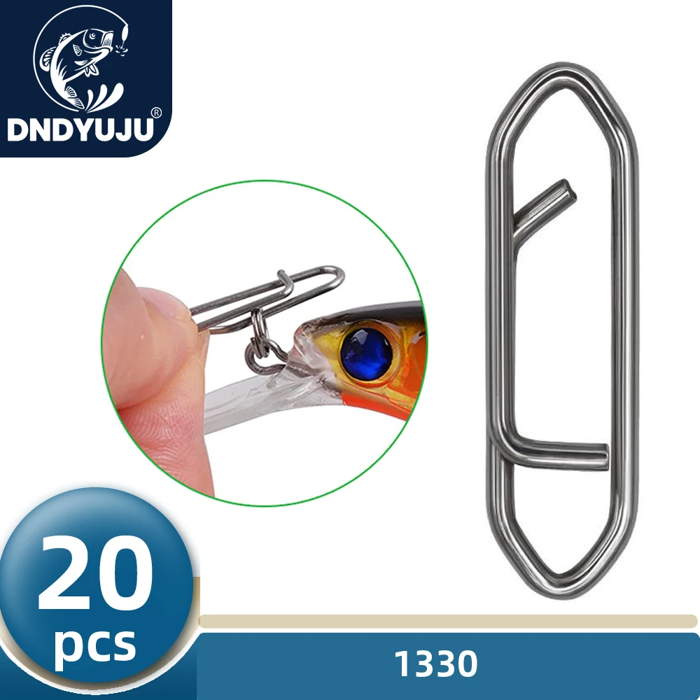 DNDYUJU 20pcs Tip Snap Fishing Lure 304Stainless Steel Fishing Barrel Swivels Pin Lure Fishing Connector Accessories Pesca Tools