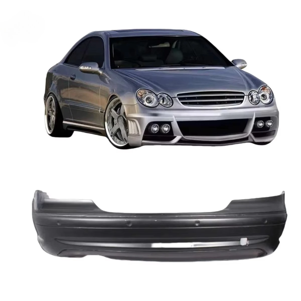 

For W209 W-1 Body Kit-4 Pieces-including W-1 Front Bumper Cover (107684)Style Side Skirts