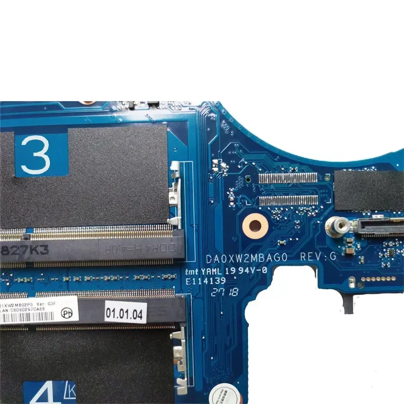 Placa-mãe para laptop HP ZBOOK 15 G5 17 G5 DA0XW2MBAG0 com CPU I7-8750H P2000 4G GPU