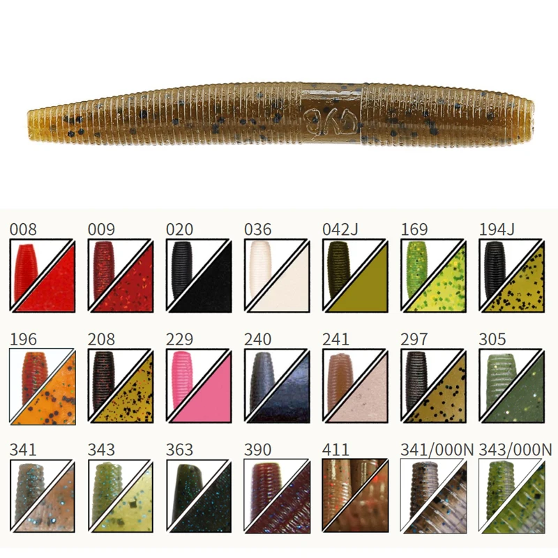 

YAMAMOTO Fat Noodle Worm, High Specific Gravity Noodle Worm Soft Bait 3 Inch FAT SENKO Lure Soft Bait