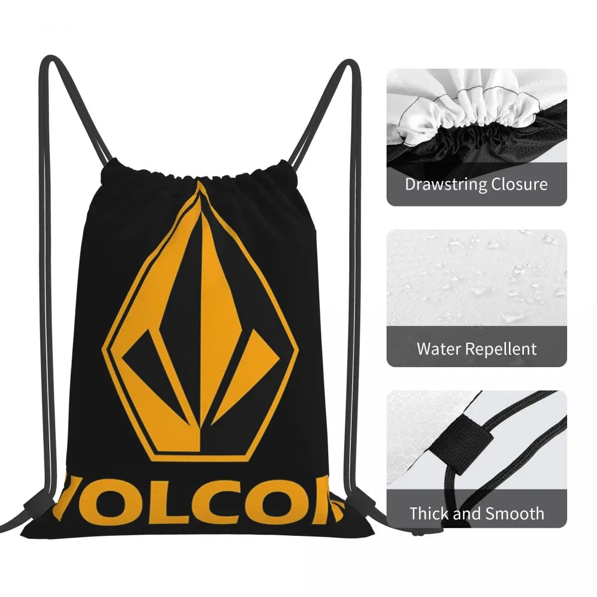 حقائب ظهر بشعار Volcom حقائب ظهر كاجوال محمولة برباط برباط حزمة جيب حقيبة أحذية حقائب كتب للطلاب الرجال والنساء