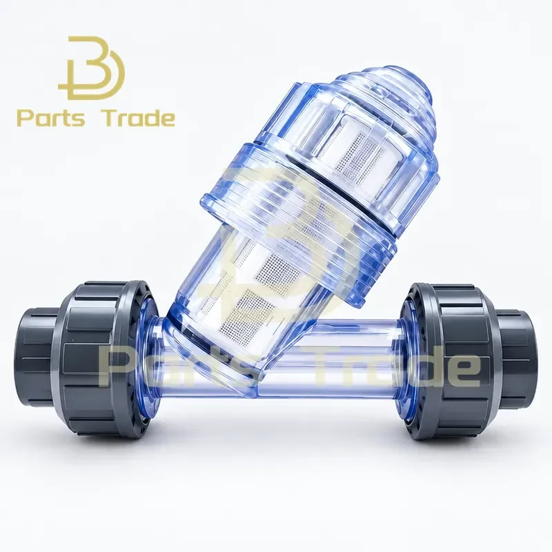 UPVC Y Type Filter Valve Transparent Piped Sewage Liquid Gray Environmentally Friendly Accessories