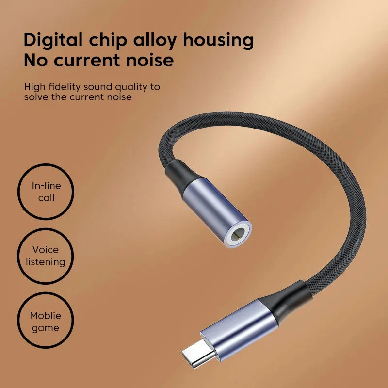 USB Type C to 3.5mm Earphone Adapter Converter Jack AUX Cable For iPhone 15 Pro Samsung Xiaomi Headphone Adapter 3.5 Audio Cable