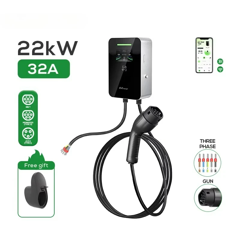 

Зарядное устройство Ovord Ev Тип 2 Ev Адаптер для быстрой зарядки автомобиля 32a 7 кВт 22 кВт Зарядное устройство для электромобиля с управлением через приложение