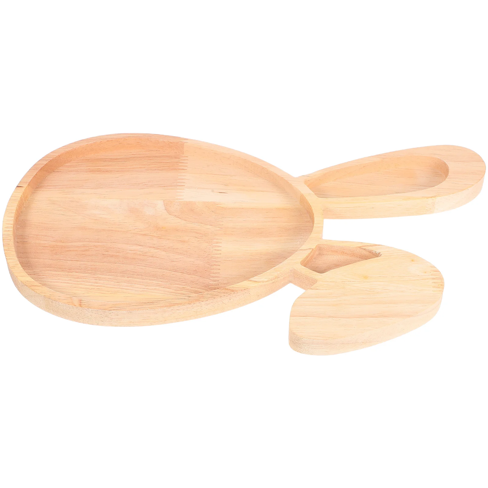 

Rabbit Serving Tray Easter Decor Wooden Fruit Tray Platter Snack Kitchen Baby Food Dishes Wood Display Dessert Shop
