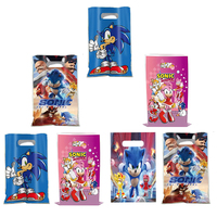 Sonic Birthday Party Gift Bags With Handles Plastic Candy Bag Boy Loot Bag for Kids Birthday Party Favors Supplies Decorations