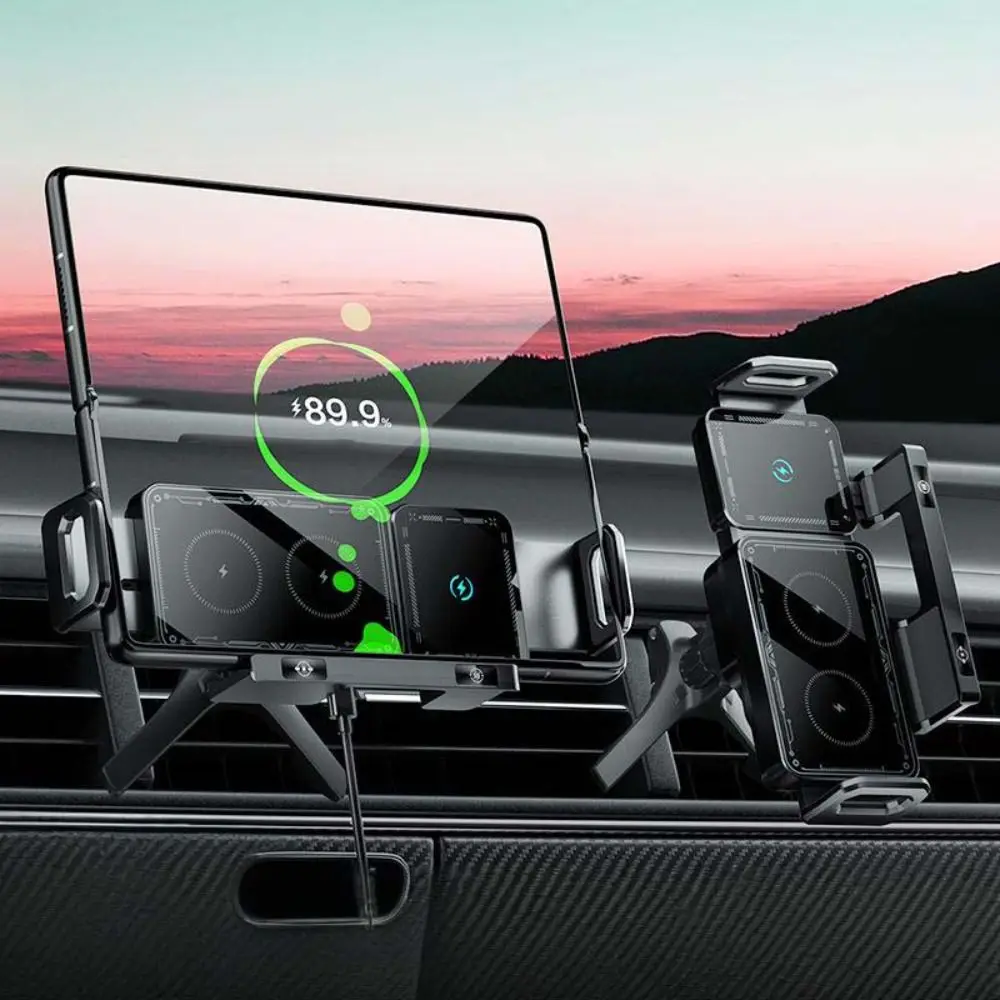 

360° Rotation Mobile Phone Holder Gravity Sensor Automatic Rotating Wireless Charging Stand for Samsung/iPhone