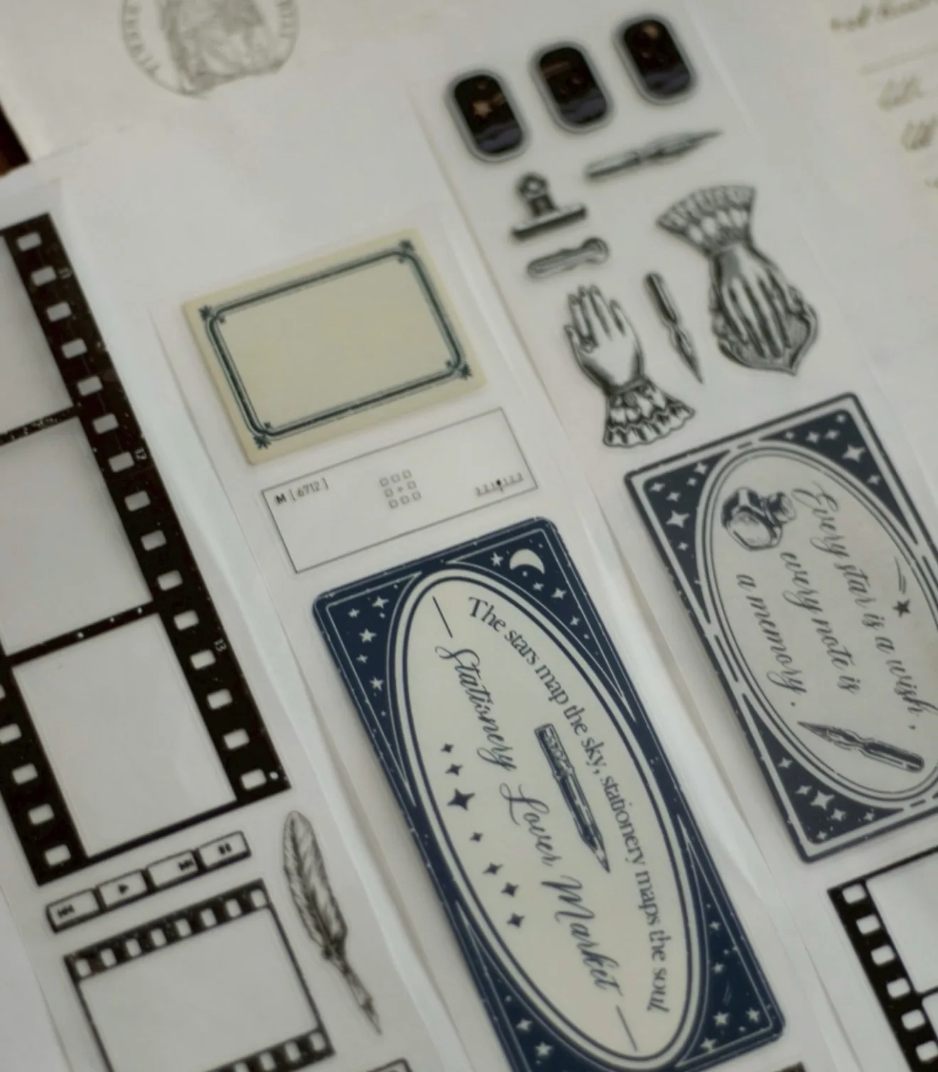 Afbeelding 5: Loidesign Vintage Starlight Cinema Washi PET-tape voor het maken van plannerkaarten, doe-het-zelf plan, decoratieve sticker