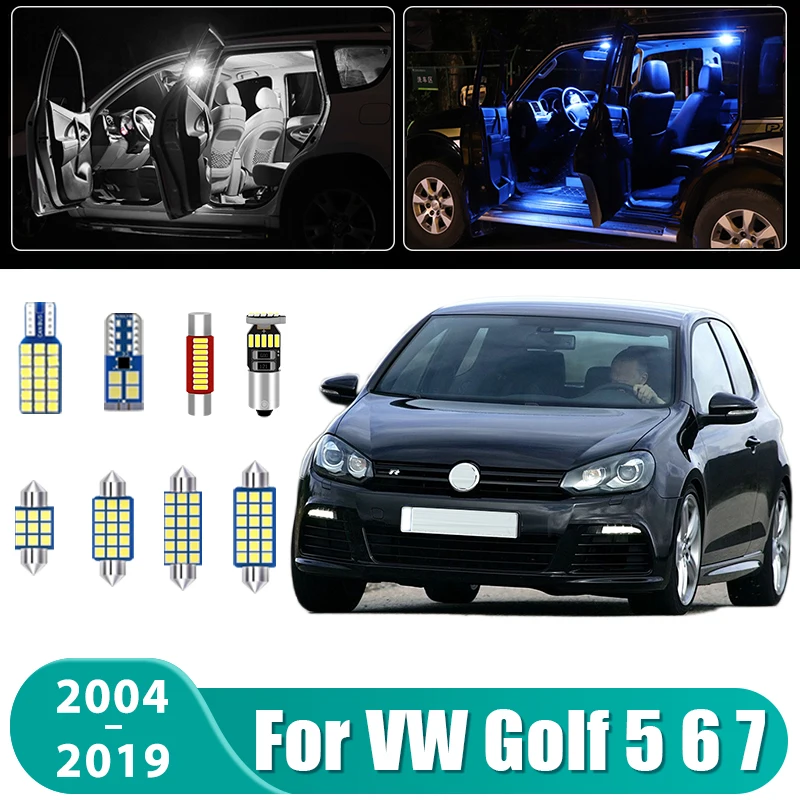 

Для Volkswagen VW Golf 5 6 7 MK5 MK6 MK7 12 шт. Автомобильные светодиодные лампы, внутренняя купольная лампа для чтения, перчаточная коробка, светильник, аксессуары