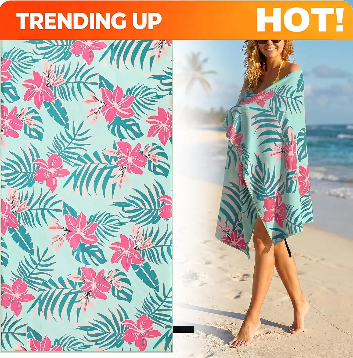 Custom Oversized Beach Towel For Women Adults, 35x72