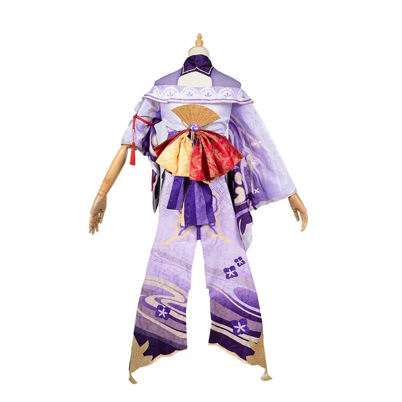 Raiden Shogun Cosplay Spel Genshin Impact Raiden Shogun Beelzebul Cosplay Kostuum Anime Uniform Pruik Halloween Jurk Voor Vrouwen