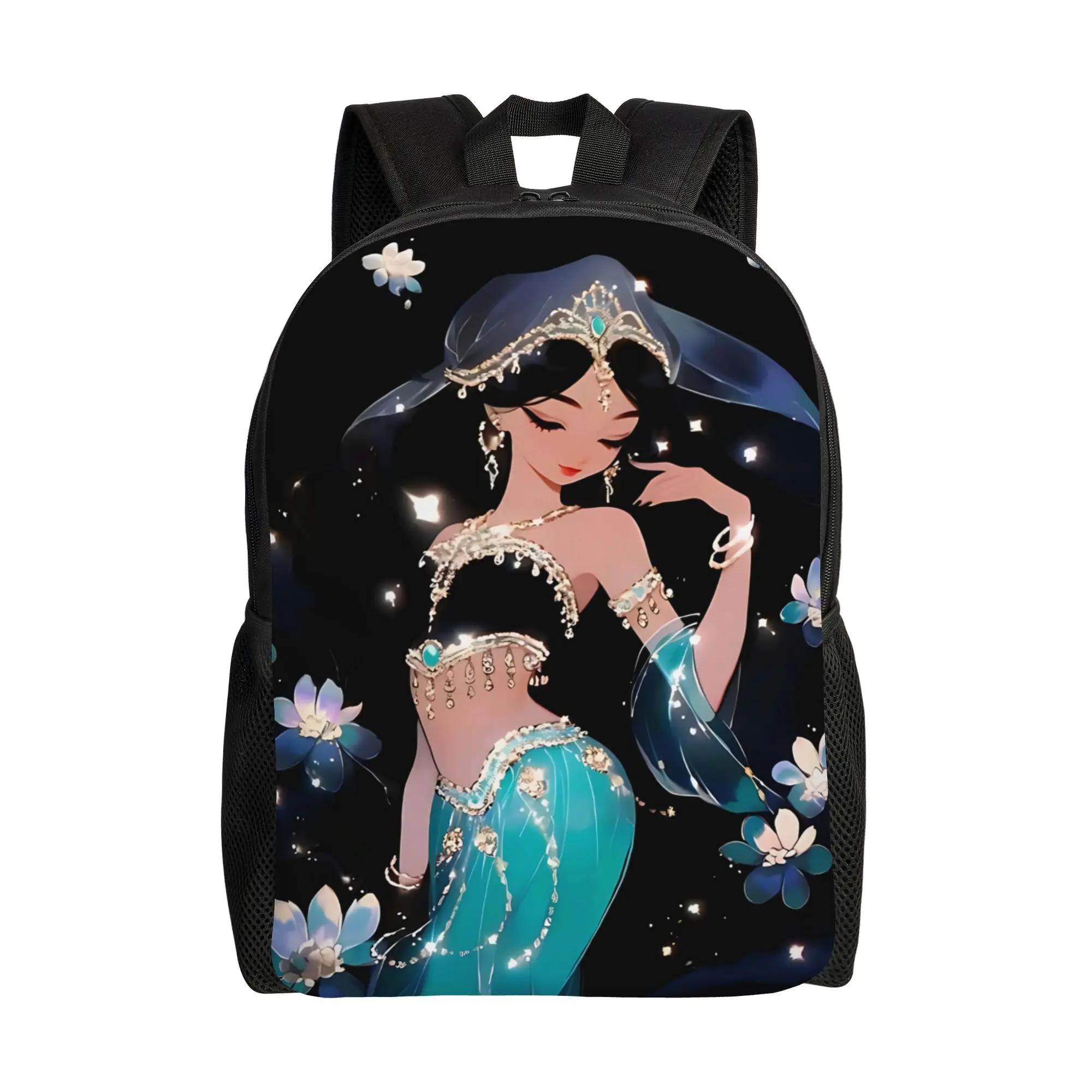 

1PC first day of school Backpack Disney animation Daypack Aladdint Princess Jasmine Good Quality Outdoor Zipper Closure Rucksack