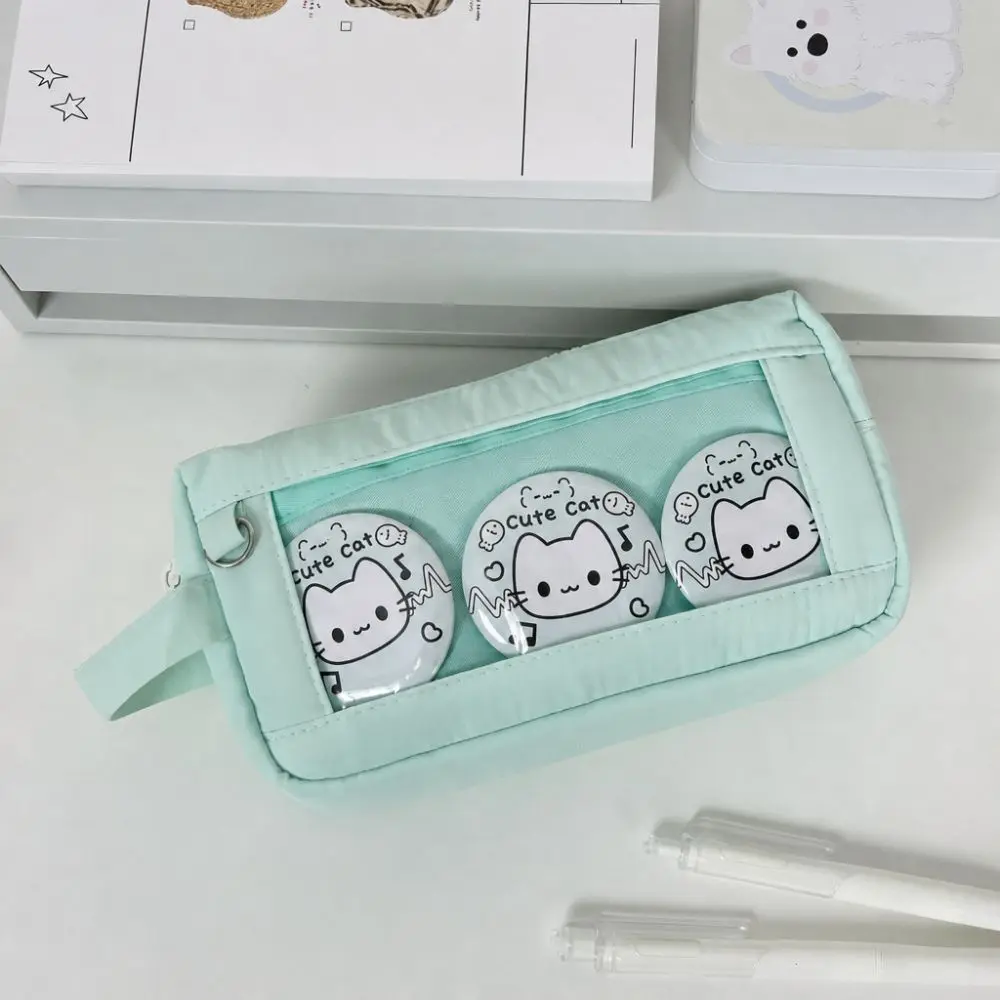 Multi-functional with Clear Window Pencil Case Large Capacity Portable Pencil Pouch Stationery Organizer School Supplies
