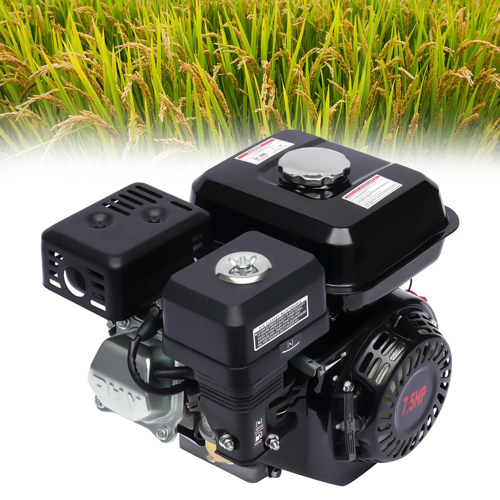 7.5HP 4 Strokes Gas Powered Portable Motor-5100W-Home Back Up Gas Engine Motor Gasoline Kart Engine Air Cooling