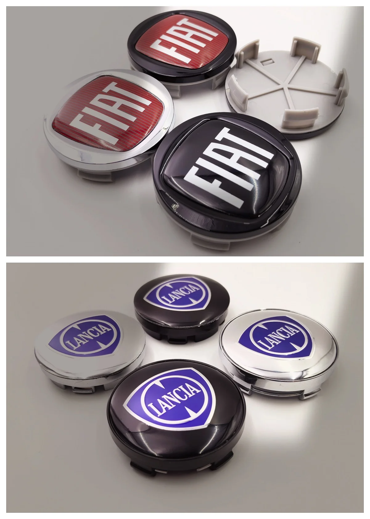 4Pcs Car Styling Aluminum 56mm 60mm Car Wheel Center Hub Caps For FIAT 500 Lancia Logo Kappa Delta 3 Ypsilon Musa Voyager