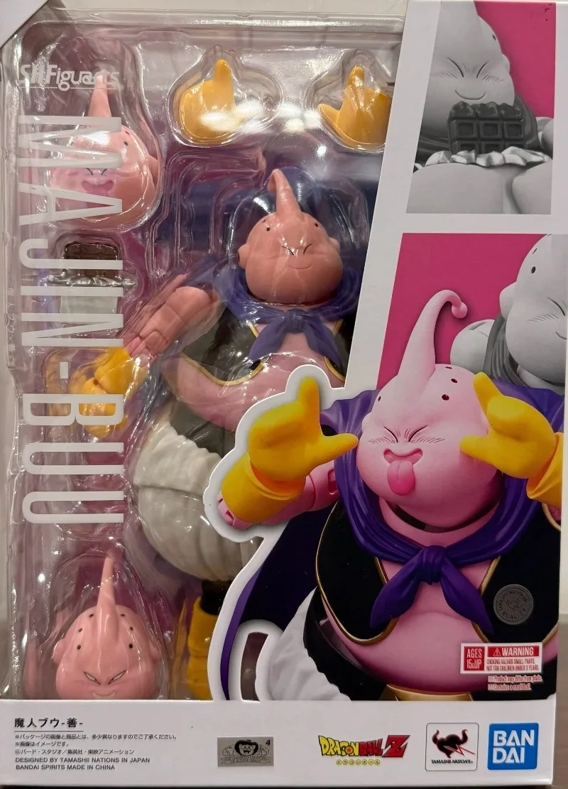 Bandai SHF Dragon Ball Z Majin Fat Buu Kindness Reprinted Joints Movable Genuine Anime Figure Collection Figure