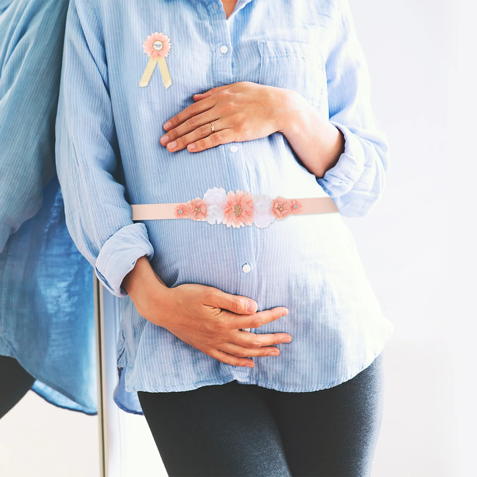 

1 комплект, пояс с цветком для беременных, корсаж для папы, реквизит для фотосессии беременности, принадлежности для детского душа, пояс для детского душа для мамы