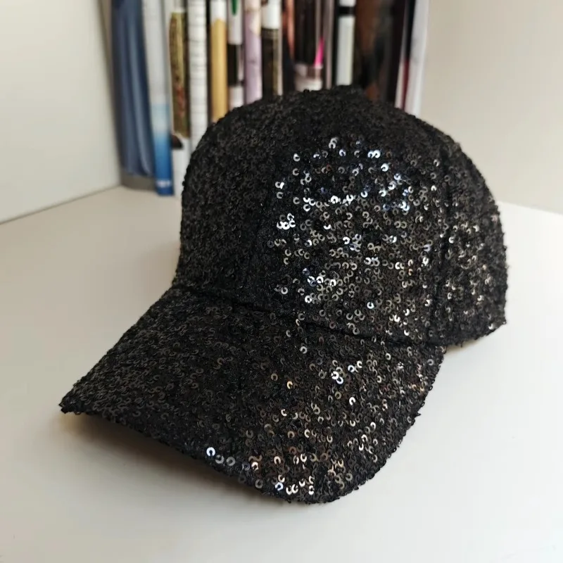

Бейсболка с блестками, женская весенне-летняя сетчатая дышащая солнцезащитная кепка с солнцезащитным козырьком, повседневная кепка для танцев, блестящая вечерние модная шляпа
