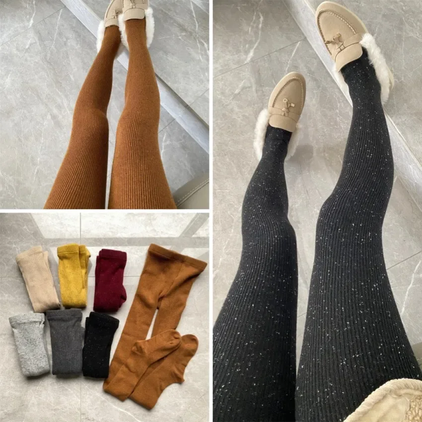 Thick Wool Pantyhose Stockings Autumn and Winter Outer Wear Fashionable Leggings Warm Stockings Pantimedias De Mujer