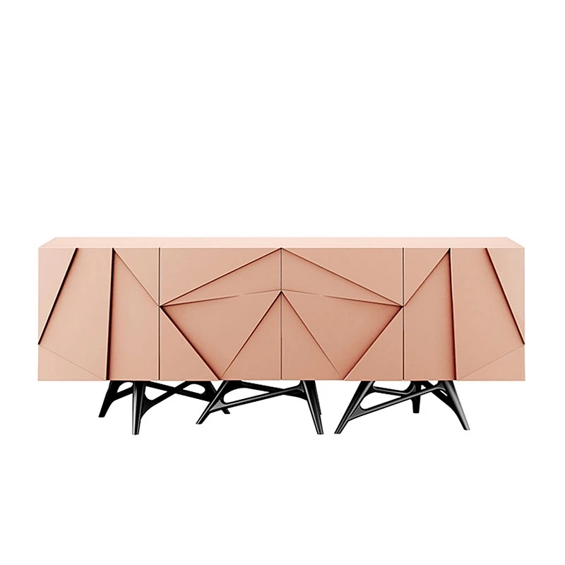 Italian Light Luxury Geometric Creative Design Porch Cabinet Polygonal Baking Varnish Decorative Sideboard