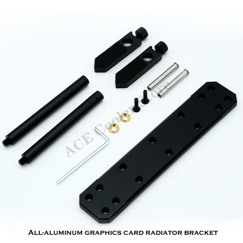 Computer Case Graphics Card Bracket for Side Glass Panel Chassis,Aluminum VGA GPU Support, 120 Fan Position Mounting