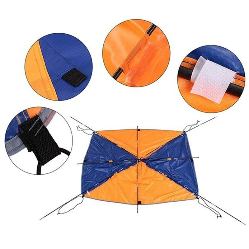 Orange Blue Inflatable Boat Tent Fishing Boat Rainproof Awning With Dual Hole Mat