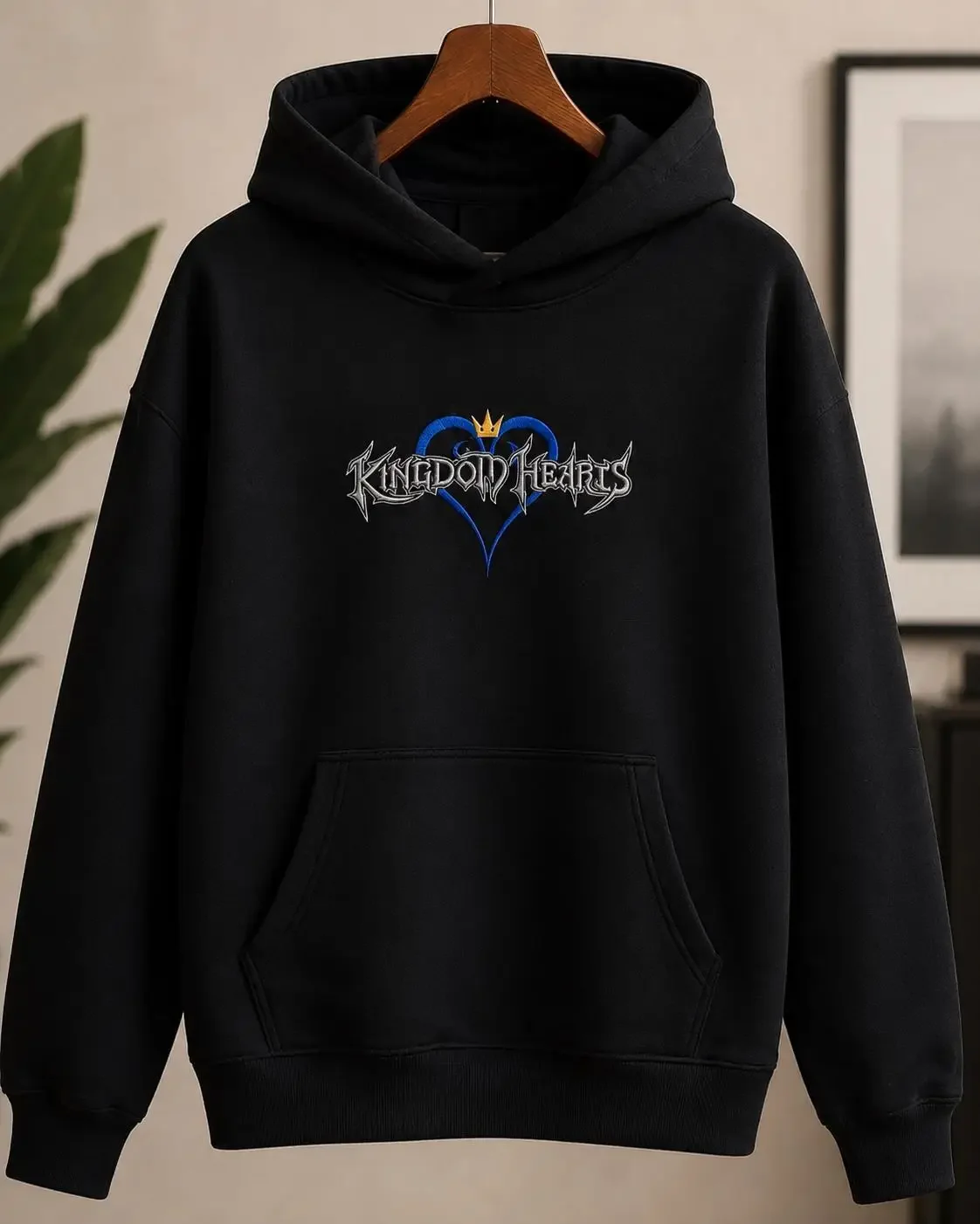 Men Kingdom Hearts Vintage Hoodie Sora Riku Poster Print Oversized Hooded Sweatshirt Game Graphic Pullover Fan Streetwear Tops
