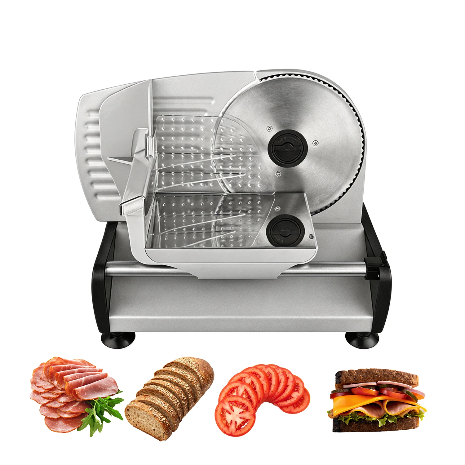 High Efficiency Frozen Meat Slicer Machine 200W Thickness Adjustable Electric Deli Food Slicer for Home Kitchen Use OEM Brand