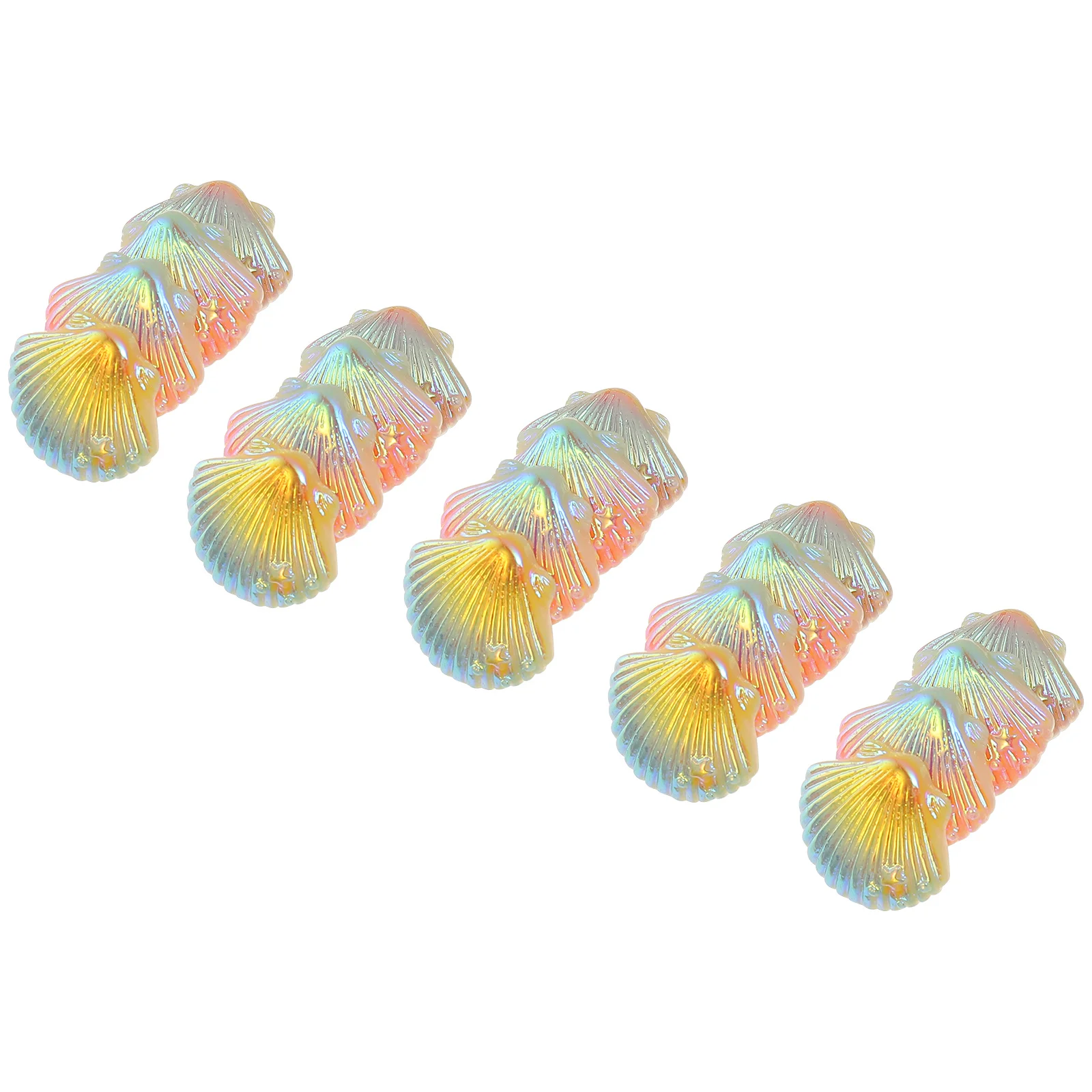 

20Pcs DIY Phone Case Decor Accessories Gradient Shell Charms for Craft Phone Cover Ornament Mobile DIY Adornment Resin Decor