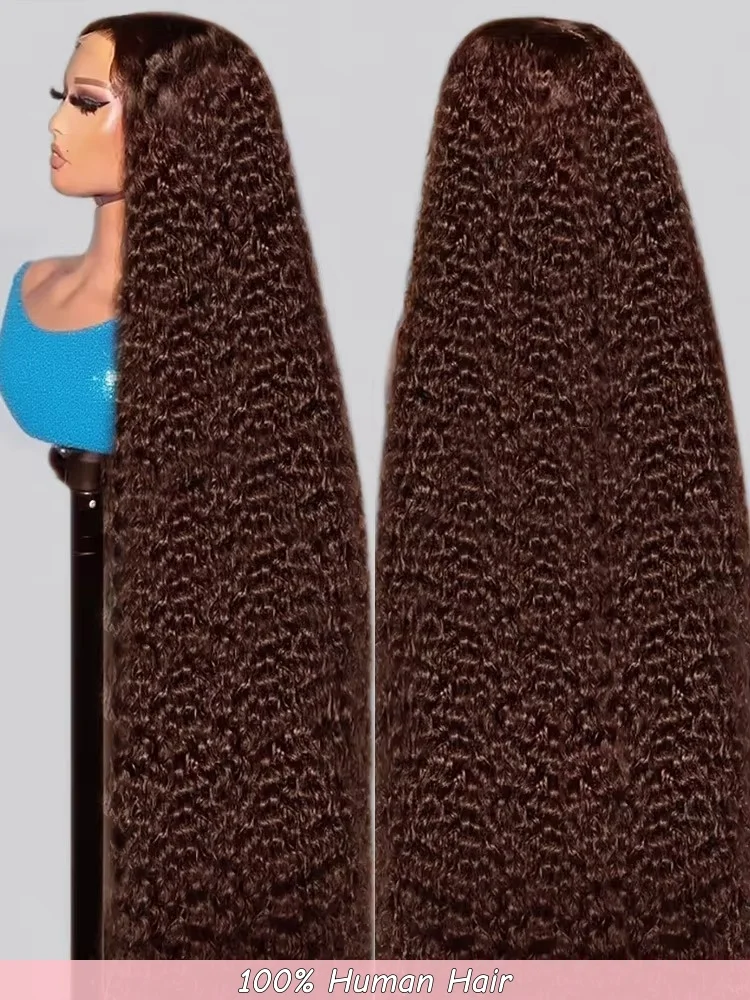 

Deep Curly Human hair Wigs Chocolate Brown 13x4 13x6 Hd Lace Frontal Wig Colored Water Wave Lace Front Wig For Women 30 36 Inch
