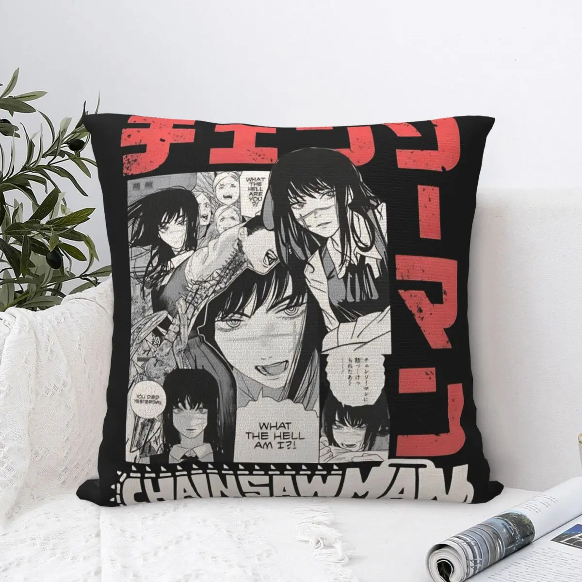Yoru Chainsaw Man Anime Pillowcases Living Room Asa Mitaka Cushion Case Creative Pillowcase 45*45