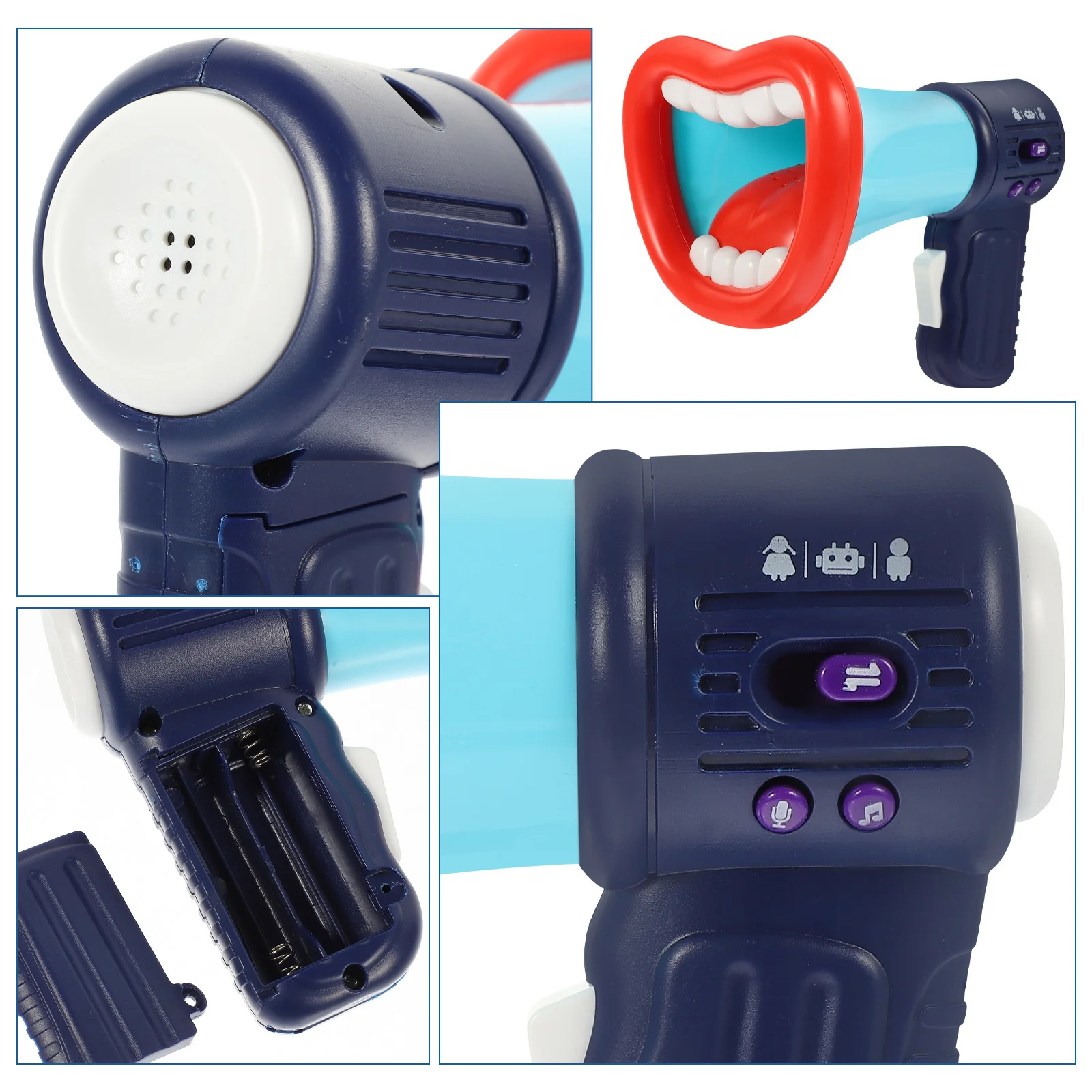 

【】Handheld Loudspeaker For Voice Changing Funny Speaker Anti-Slip Lightweight Educational Blue No Included