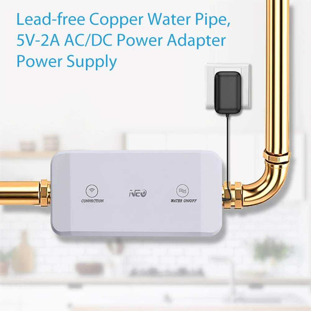 Tuya WiFi Smart Water Shutoff Valve Control Water Flow/Pressure/Temperature/Leakage Automatic Water Level Control Valve