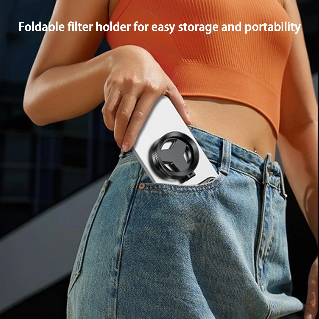 52mm CPL Polarizer Filter Magnetic Holder For iPhone 16 15 14 Pro Max Plus Andriod Smartphone for Vlogging Filter Stand bracket view 4