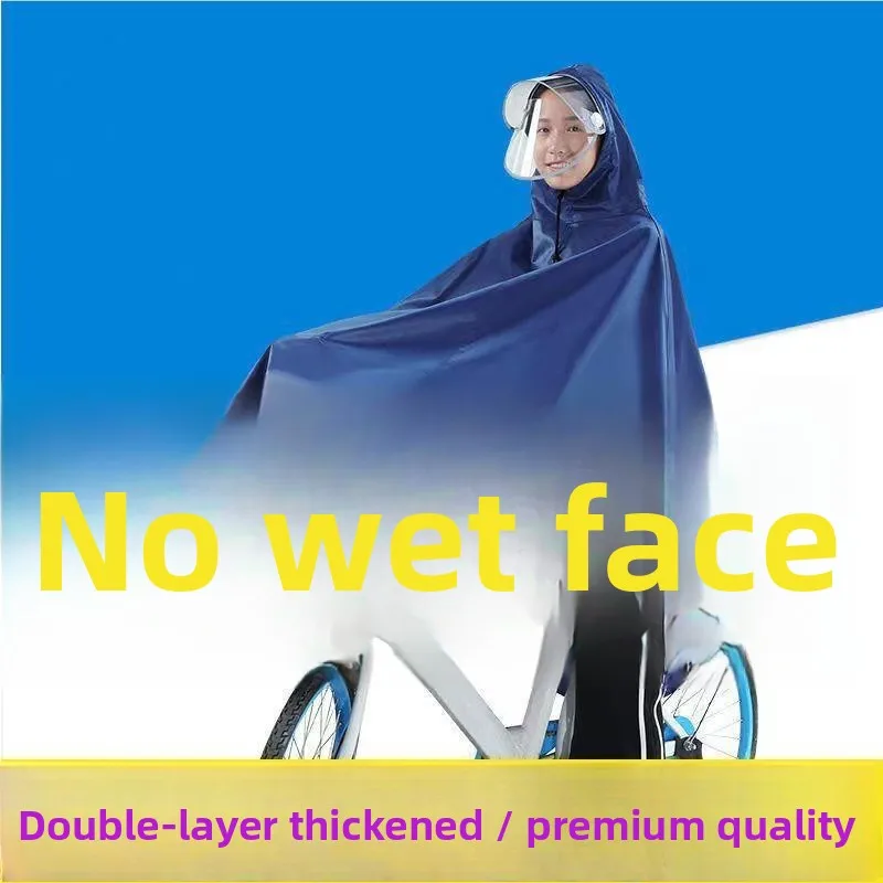 

Thiened плащ с двойной кепкой для езды на велосипеде для взрослых и мужчин, велосипедный плащ, индивидуальное пончо от дождя для взрослых, B...