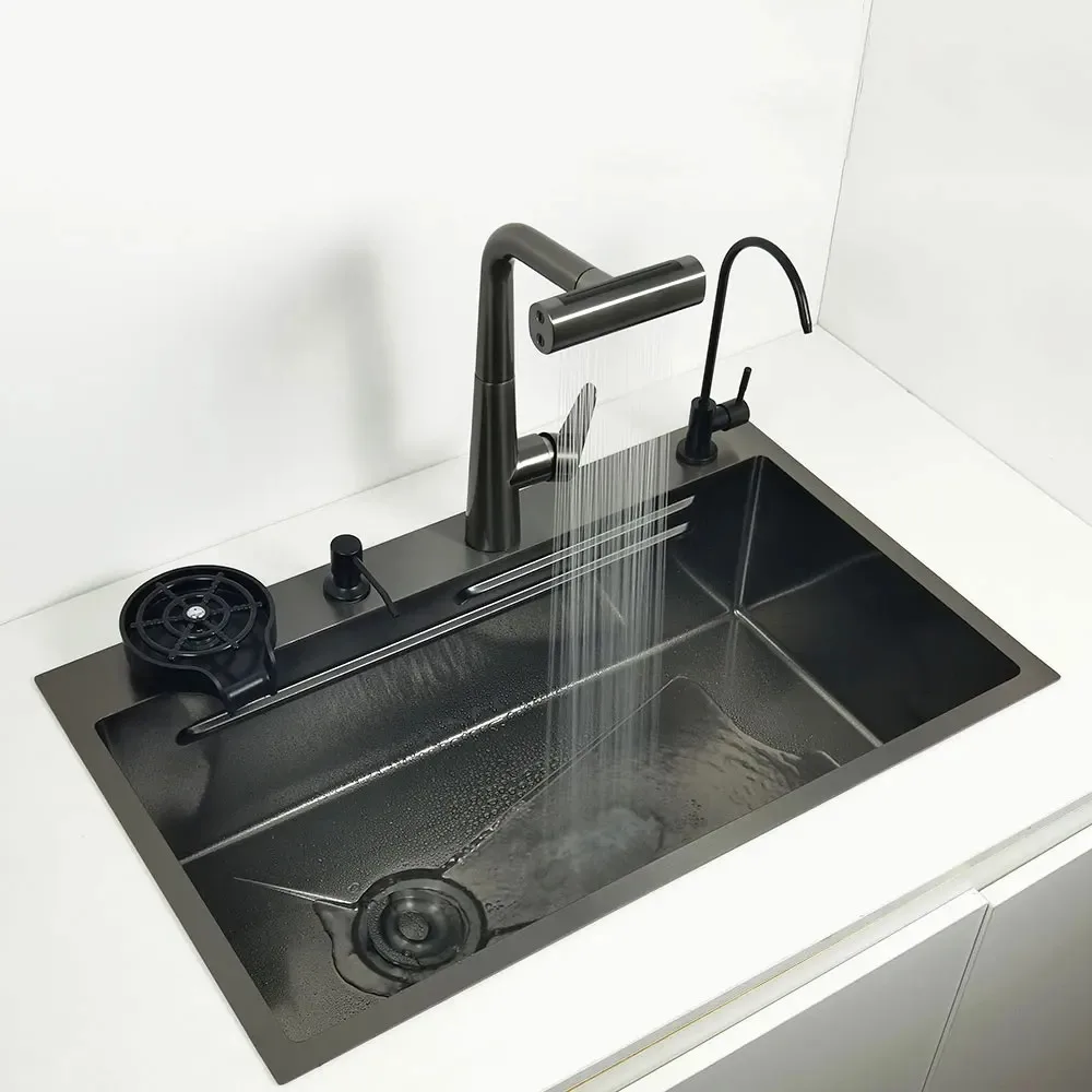 Imagem -03 - Honeycomb Anti-scratch Kitchen Sink Tecnologia Nano Pias Multifuncionais Aço Inoxidável