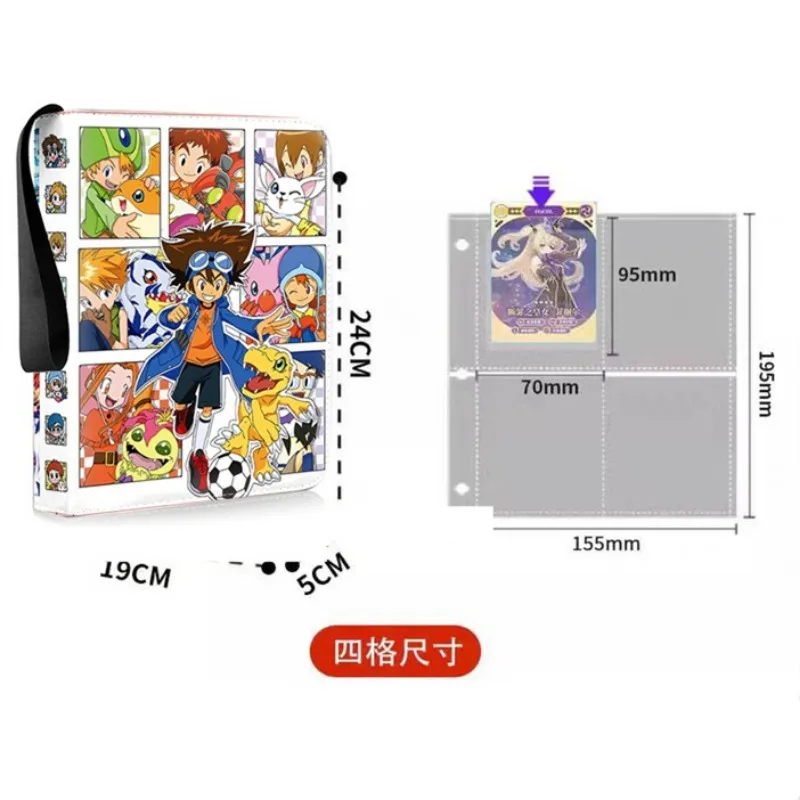 400/900pcs Digimon Adventure Card Album Book Folder 4/9 Card Slots Collections Zipper Double Pocket Zipper Card Binder Holder