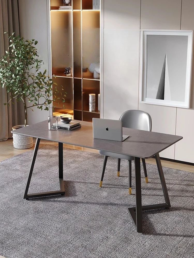 

Light luxury rock slab desk Nordic study calligraphy household desk Small apartment modern simple computer desk one-word board