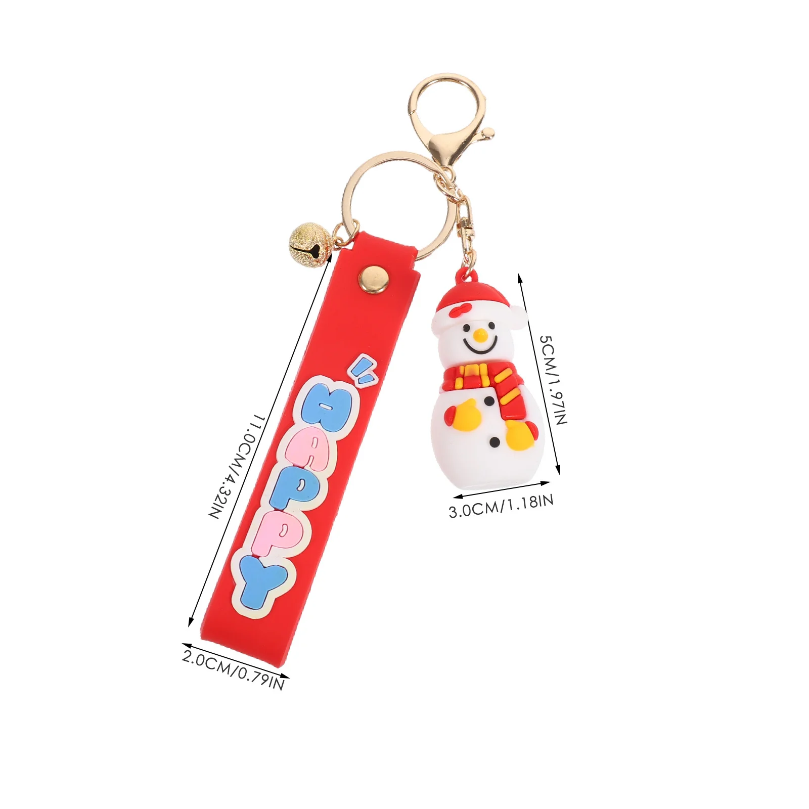 

2Pcs Santa Claus Snowman Keychain Festive Xmas Pendant Waterproof PVC Metal Key Ring Decor Cute Bag Accessory Christmas Gift