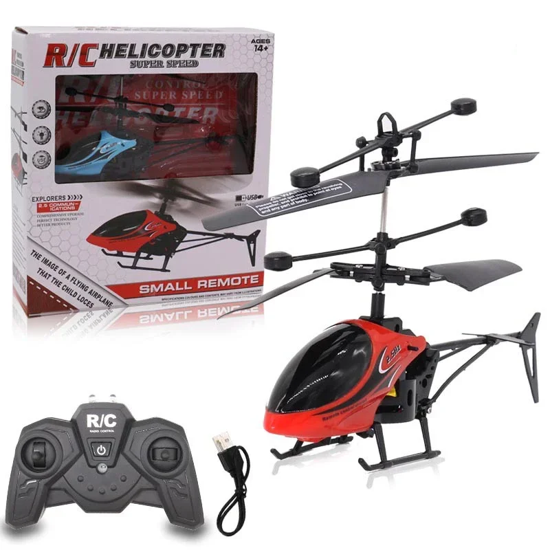 RC Drone com Luz, Voo Elétrico, Helicóptero de Controle Remoto, Indução, 2CH Mini Quadcopter Avião, Aeronaves, Jogo Indoor e Outdoor