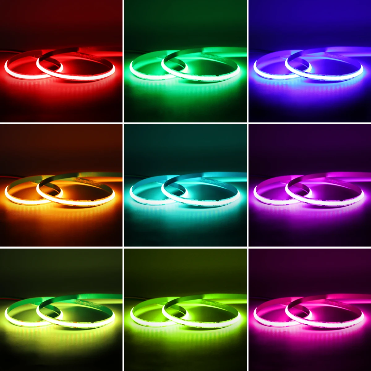 576LEDs/M RGB COB LED Strip Light Tape USB 5V Bluetooth APP Remote Control FOB Dimmable LED Light Ribbon For Game Room Decor