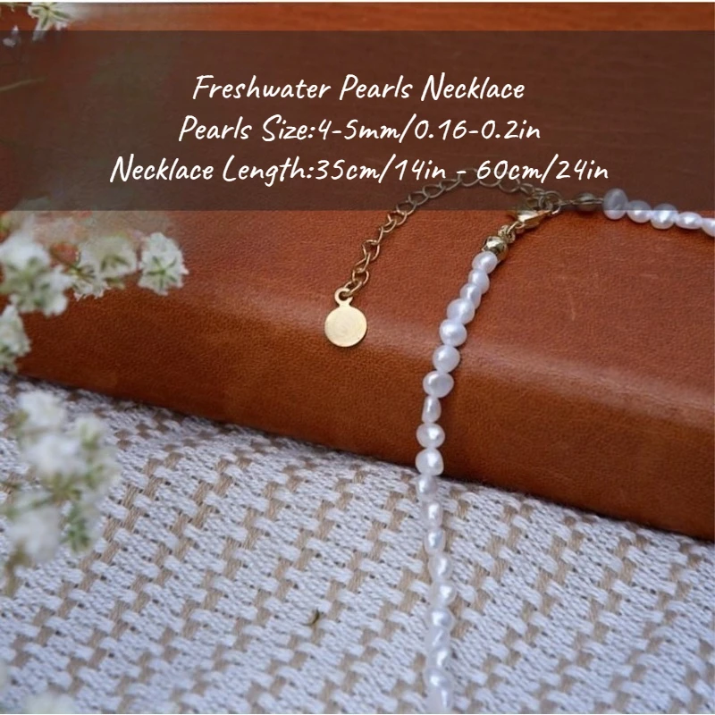 MYSOYA pequeño collar de perlas barrocas de agua dulce de 4-5mm con caja de regalo para ella/Him cumpleaños/boda/Navidad/regalo de Año Nuevo