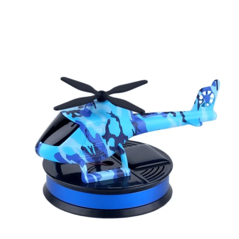 Solar Rotating Camouflage Helicopter Car Air Freshener Essential Oil Diffuser Dashboard Aromatherapy Interior Accessories Gift