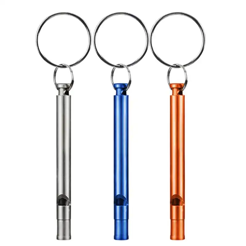 Camping Survival Whistle 120dB Aluminum Alloy Rescue Whistle Safety Whistle 3 Pieces Portable Loud Crisp Sound Survival Whistle